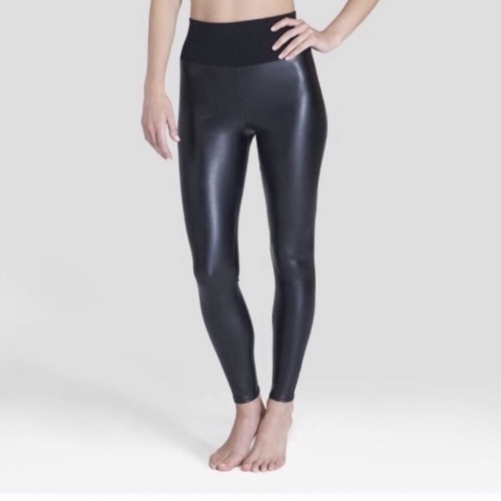SPANX Black Faux Leather Leggings